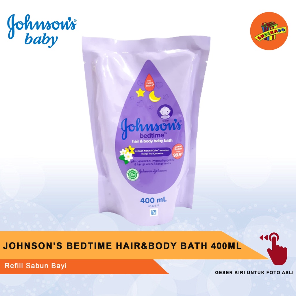 JOHNSON'S BEDTIME HAIR &amp; BABY BATH REFILL 400ml - Refill Sabun Bayi