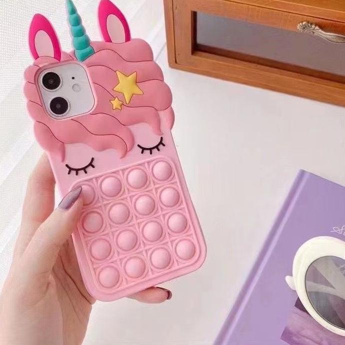 Paling Sesuai.. Case Pop it Infinix Smart 5 Smart 6 3D Karakter Unicorn Kuda Poni Casing Silikon