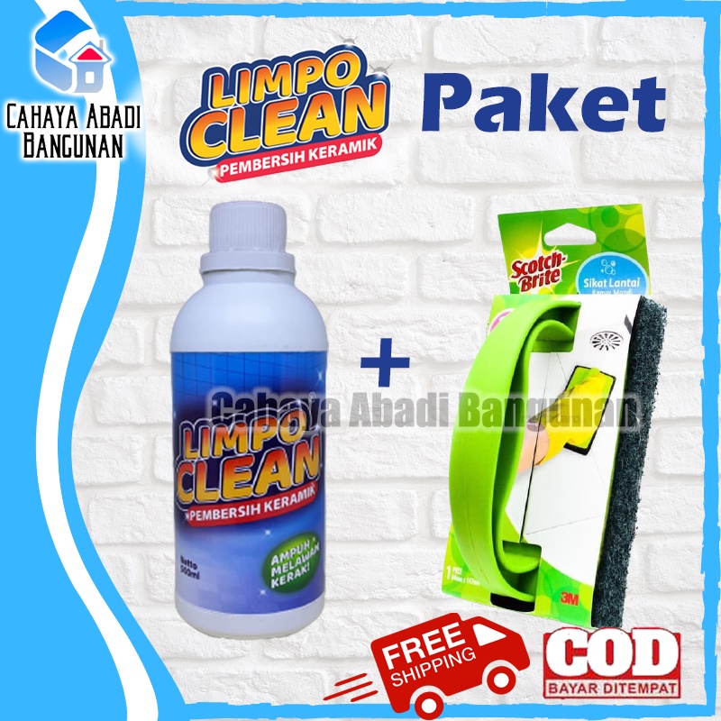 Limpo Clean Kerak + Sikat Keramik Lantai 3M