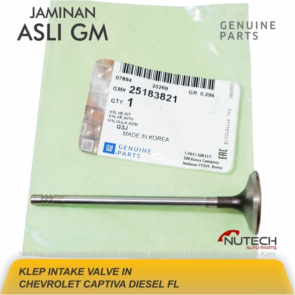 KLEP INTAKE VALVE IN MASUK CHEVROLET CAPTIVA DIESEL FL ORI GM