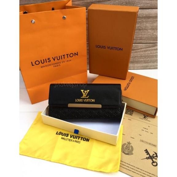 

(TERLARIS) BEST SELLER DOMPET L EMBOSS RES TUTUP FREE PAPERBAG FREE BOX IMPORT - Hitam, L