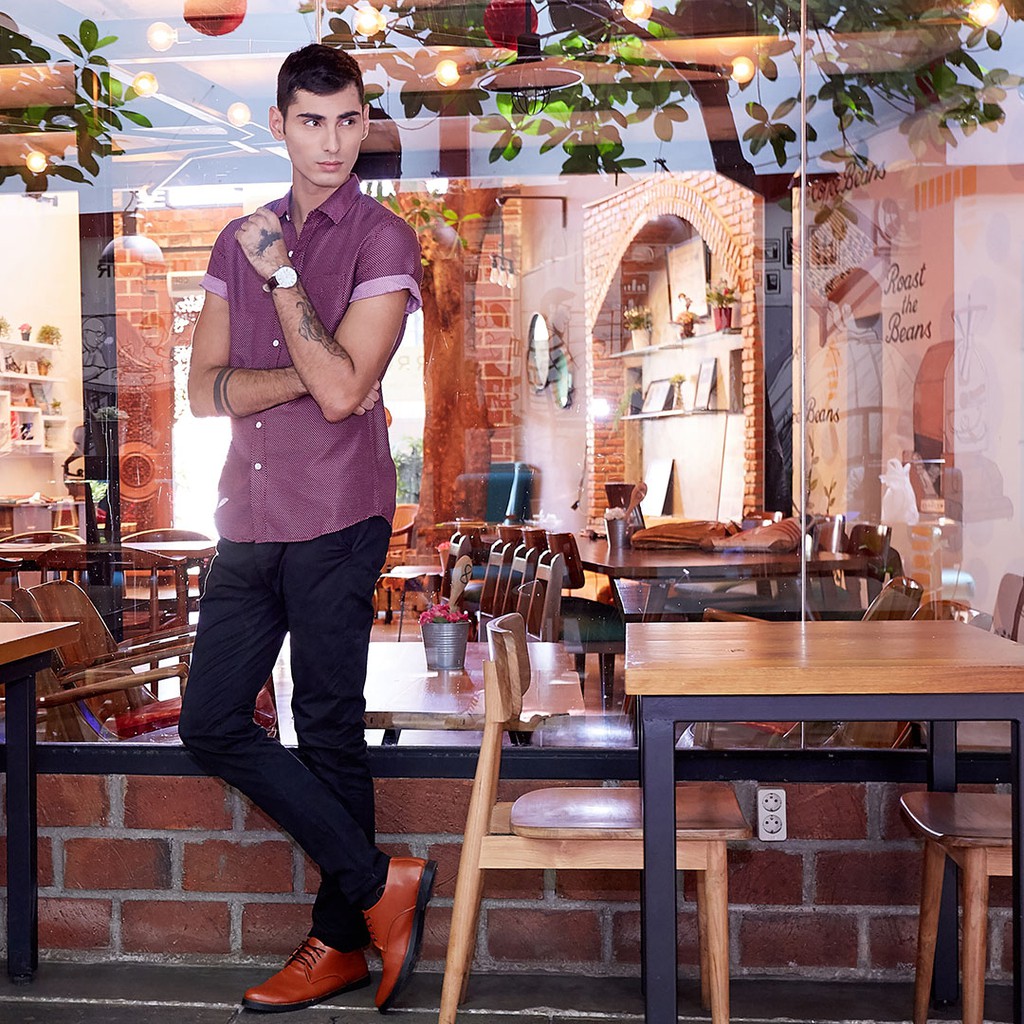 Fuerte Brown | Sepatu Pantofel Coklat Kasual Kerja Fantopel Laki Pantopel Casual Ori | FORIND Giant