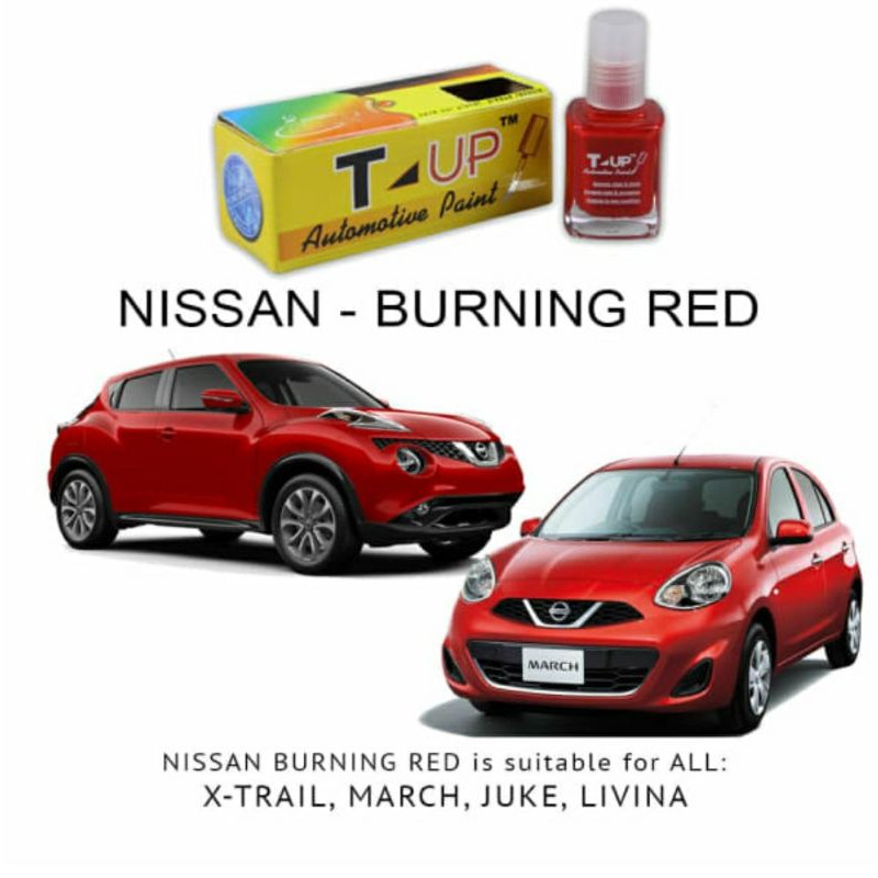 T-Up cat oles Nissan burning red contoh cat merah Nissan juke march sample cat mobil Nissan merah