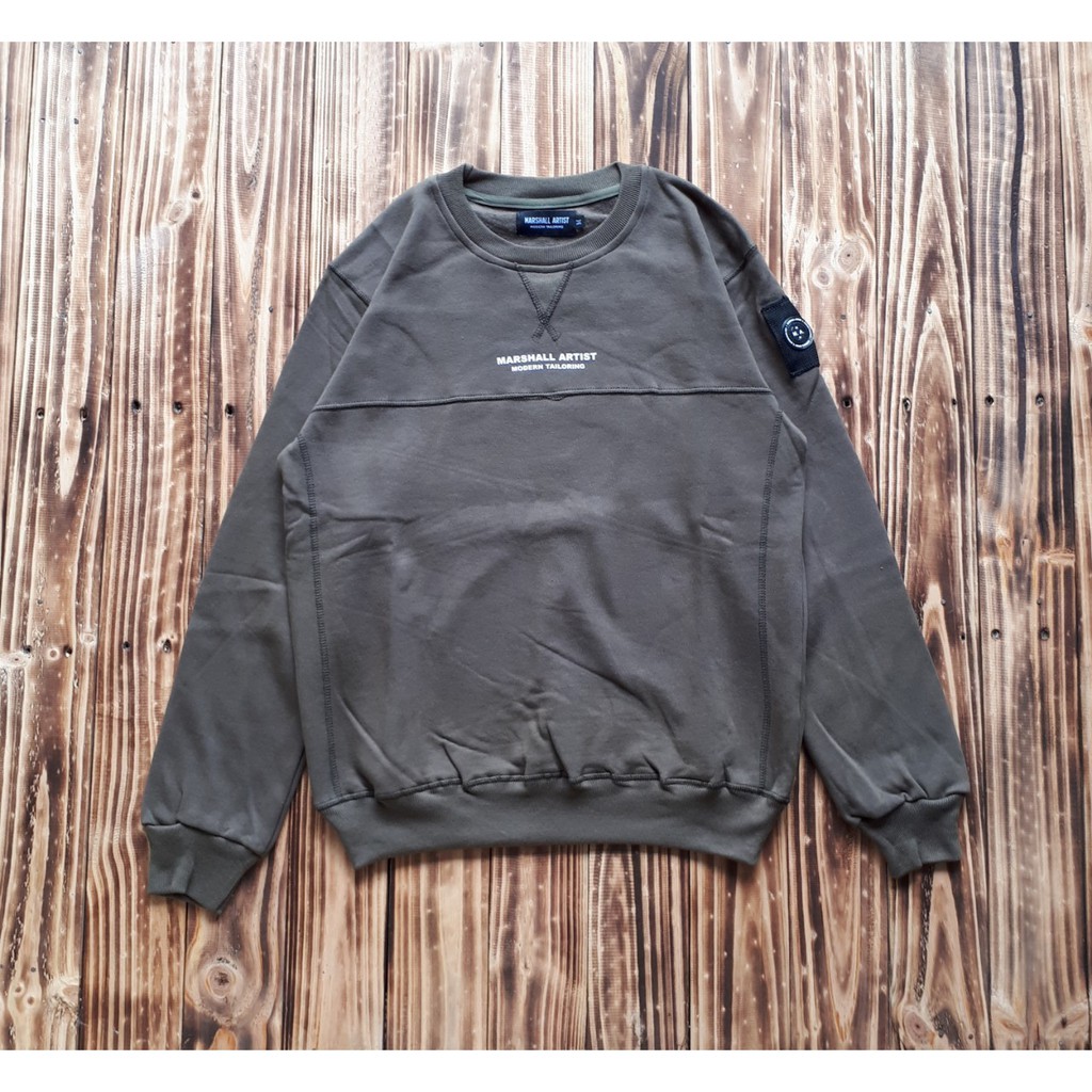 SWEATSHIRT MARSHALL ARTIST  SIREN DYED CREW GREEN ARMY