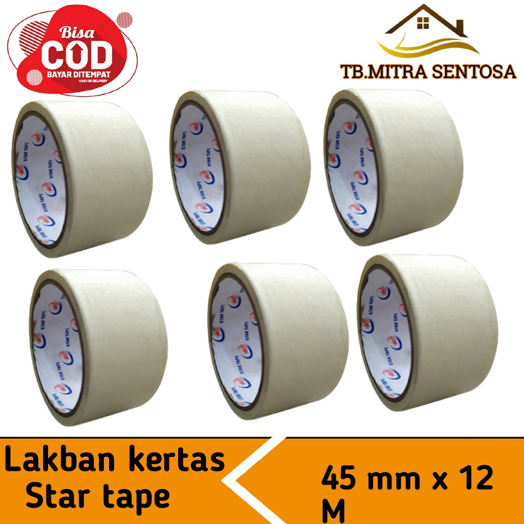 

Lakban kertas masking tape solasi kertas 2 inch 6 roll
