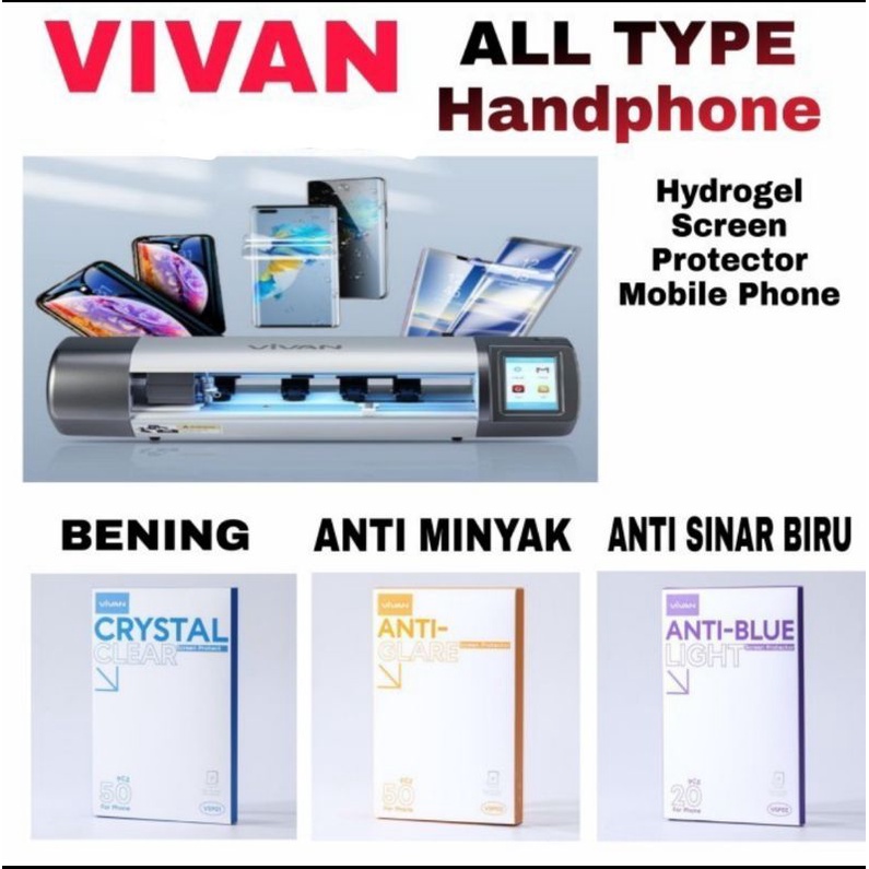 Vivan Hydrogel For IPhone and Android All Varian Oldest / Newest - Screen Guard Hydro Gel Vivan untuk Android dan IPhone Semua type Hp