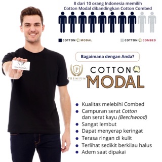  Kaos  polos  COTTON  MODAL 30s PREMIUM DI ATAS KATUN BAMBOO  