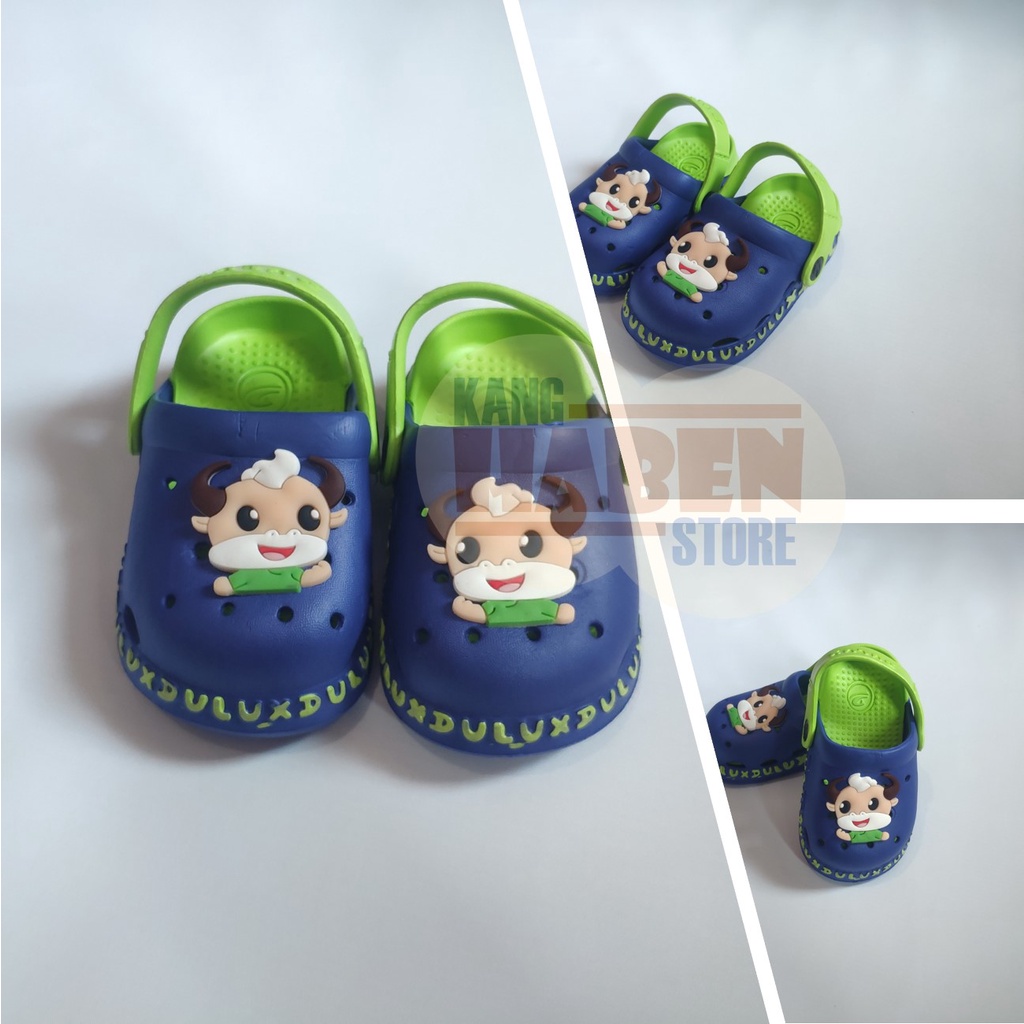 Sandal Baim Anak Bayi Cowok Cewek Karakter Kartun Sapi Lucu Sendal Dulux 358E 20-25