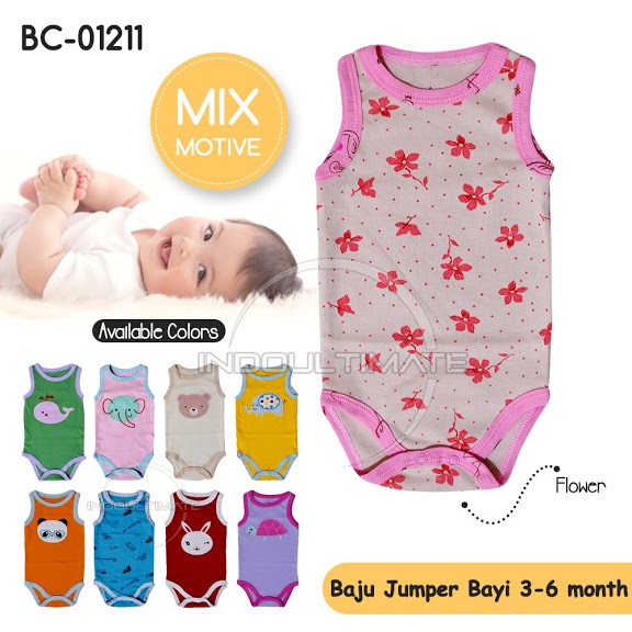 Baju Bayi kaos singlet jumsuit kutungan jumper bayi unisex BY BC-01211