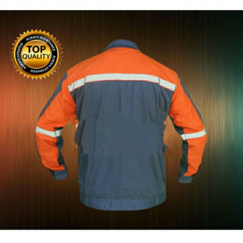 SERAGAM SAFETY RESLETING ABU ORANYE FREE LOGO K3 BENDERA WEARPACK