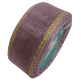 

Pita Organdi Peach List mas 1 inch pita bucket bunga per roll
