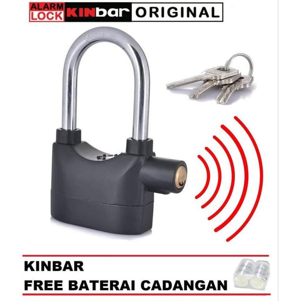 Gembok Alarm Kinbar Ring Panjang A374 - Gembok Alarm