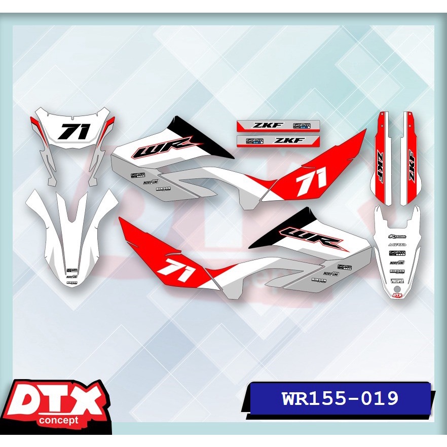 decal wr155 full body decal wr155 decal wr155 supermoto stiker motor wr155 stiker motor keren stiker motor trail motor cross stiker variasi motor decal Supermoto YAMAHA WR155-019