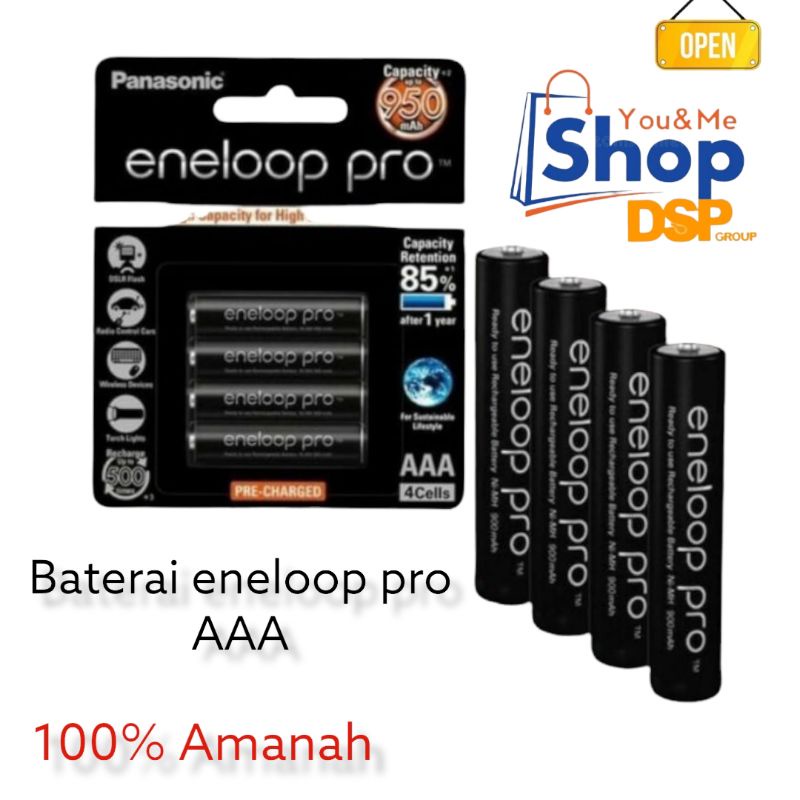 Baterai Panasonic Eneloop Pro Hitam AAA isi 4