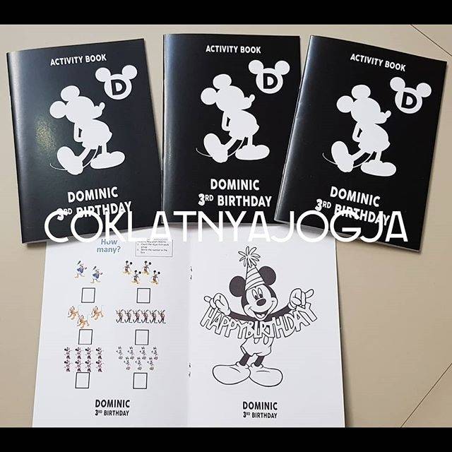 

(PO 13hr kerja, MIN 20) Birthday Souvenir Activity Book Tema Siluet Mickey