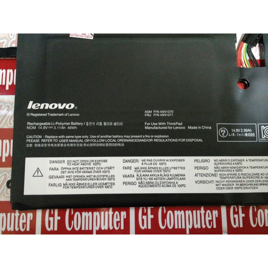 100% Original Baterai Batre Lenovo Thinkpad X1 Carbon 45N1070 45N1071 SeriesX1C 3443 3444 3448 3460