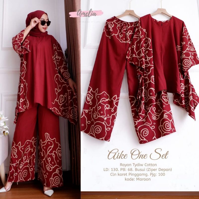 Arimbi Set Batik Cap - SETELAN WAKA - ONE SET OUTER Matt Rayon Viscose