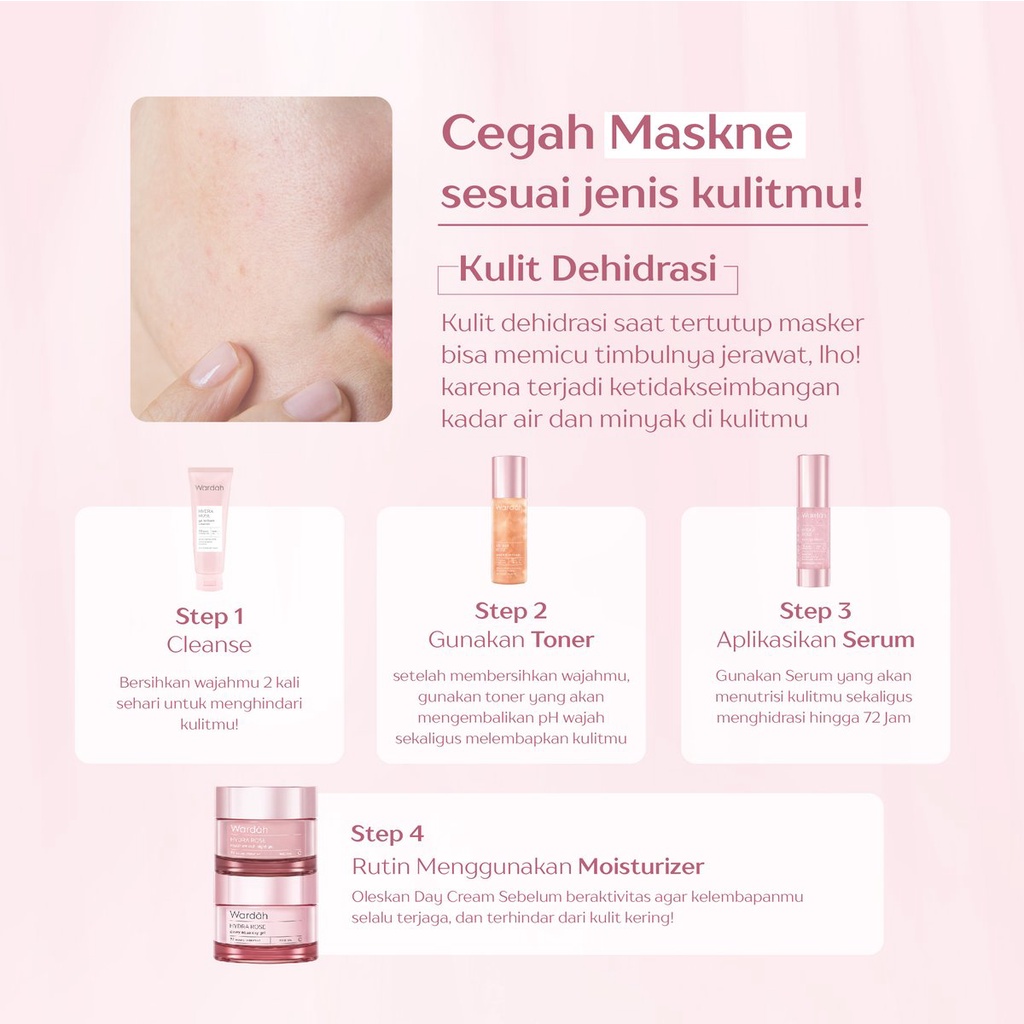 Day / Nigh Cream Wardah Hydra Rose - Dewy Aqua Day Gel / Moisture Rich Night Gel 40 gr / 17 ml - Ukuran Besar/Kecil - Krim Pagi Siang Malam Mousturizer Mawar Pink Kulit Kering