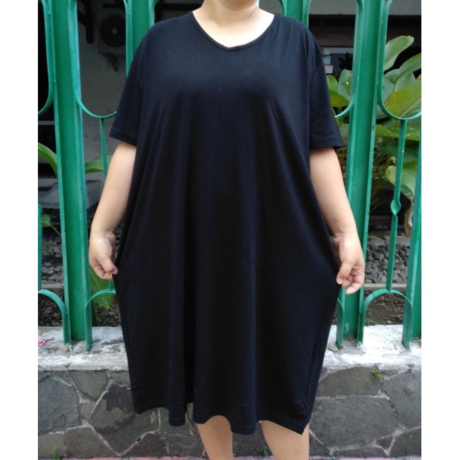 5XL DRESS LD120 LD140 Dress BIGSIZE basic polos Spandex rayon bigsize jumbo oversize