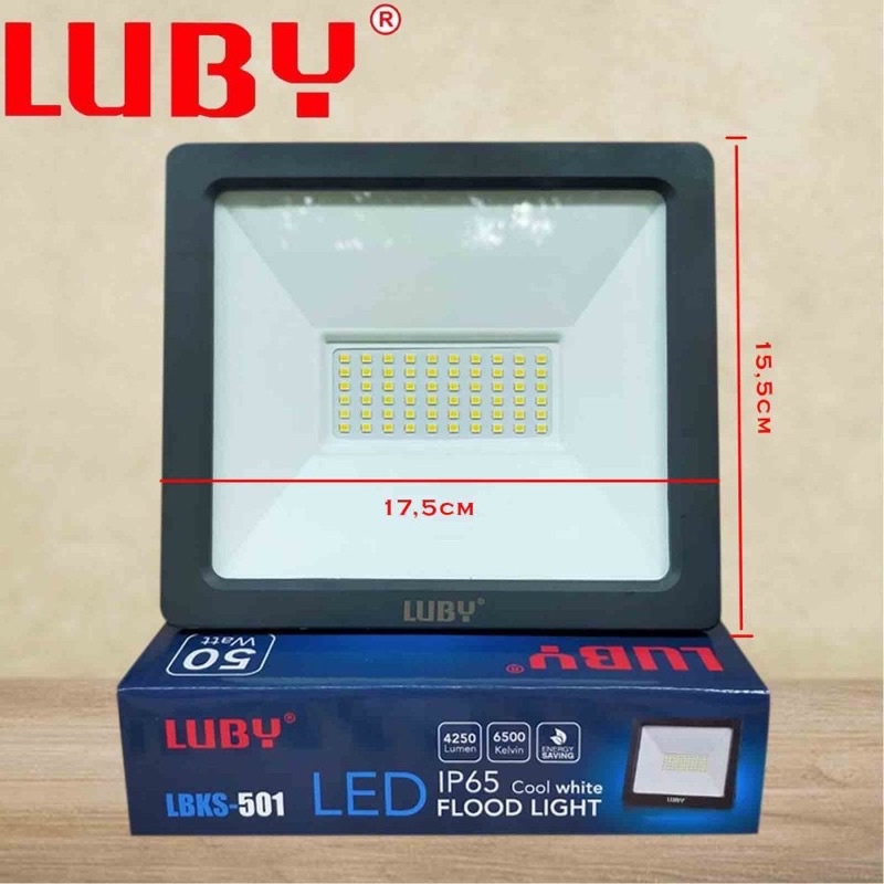 Lampu Sorot Luby 50 watt LBKS-501 / Lampu Tembak / Flood Light LED 50 watt LUBY - SNI