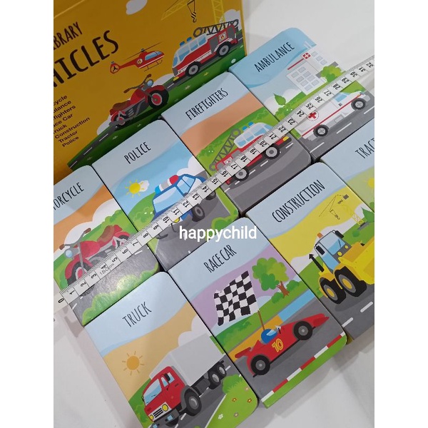 original gift box my first library 8 buku boardbook motorcycle ambulance firefighters race car truck construction tractor police car buku vehicle buku anak buku bacaan happychild