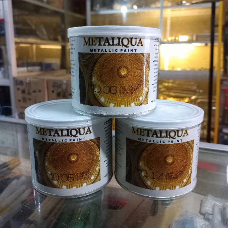 Cat METALIQUA 250 cc Cat Warna Logam/Metal Campuran Air / Cat Emas Perak Perunggu / Cat Gold Silver 