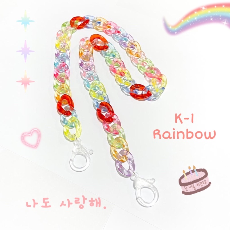 Kalung Tali Masker / Strap Mask Rantai Korea / Konektor Masker / Rantai kristal bening candy pastel