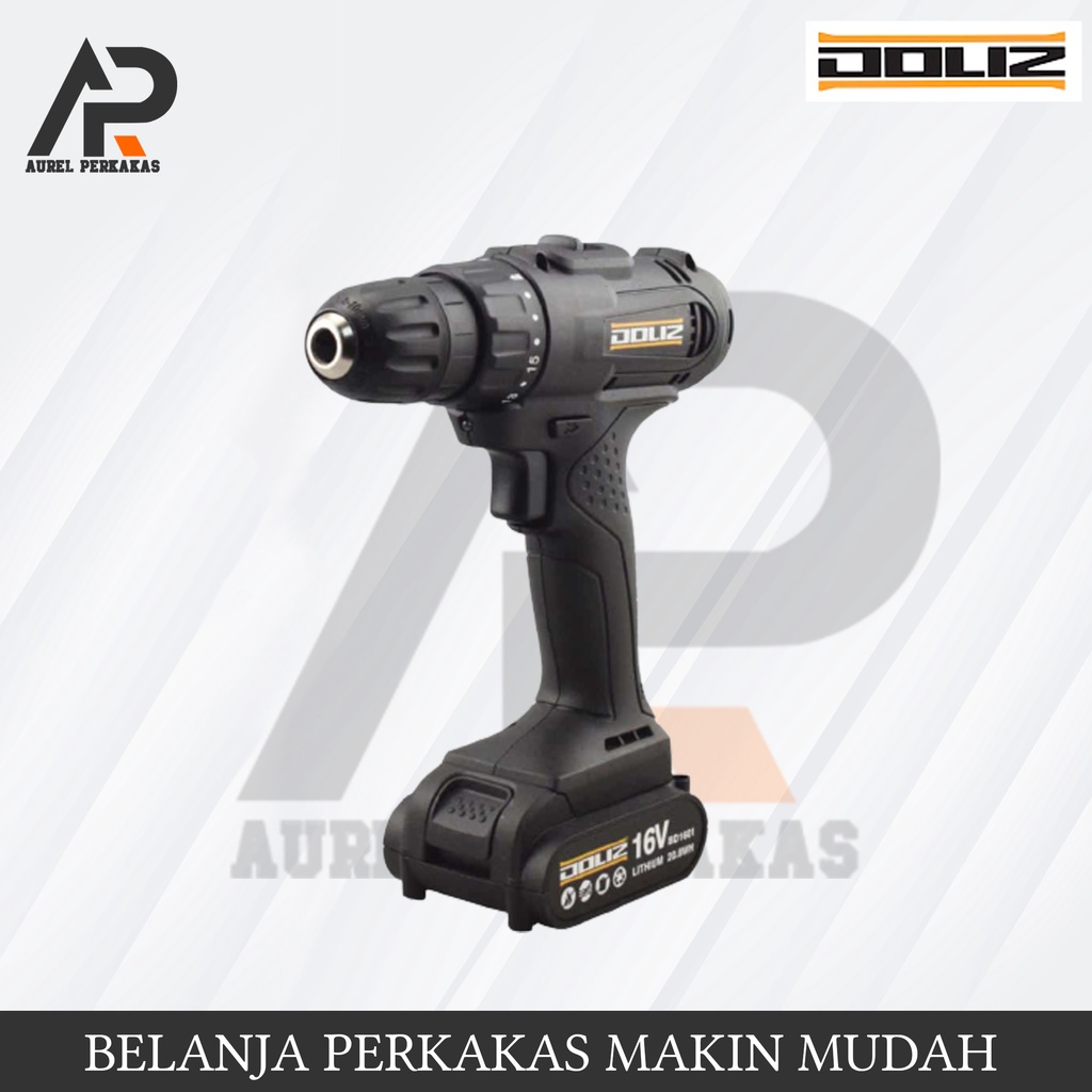 CORDLESS DRILL DOLIZ BD616 16VOLT / MESIN BOR BATERAI CAS DOLIZ BD 616