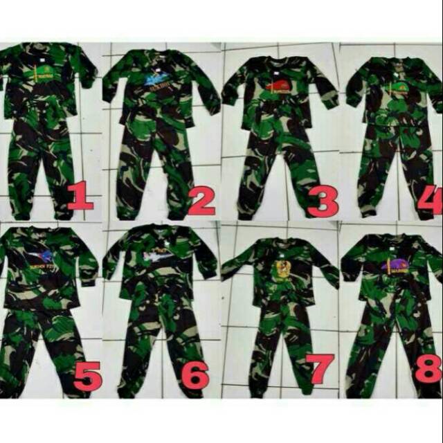 Setelan Anak Loreng Army Kaos Anak Loreng