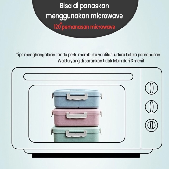 Kotak Bekal Makan Anak Tempat Makan Lunch Box Bento BPA Free 1500ml - HIjau Tua