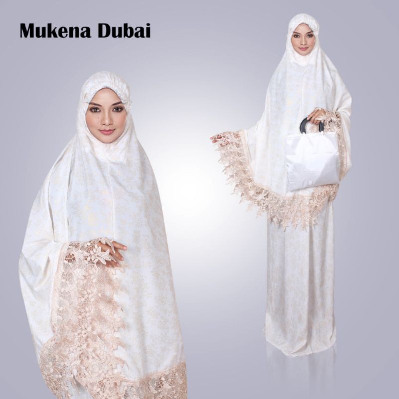 Mukena Bordir Dubai mukenah dewasa putih