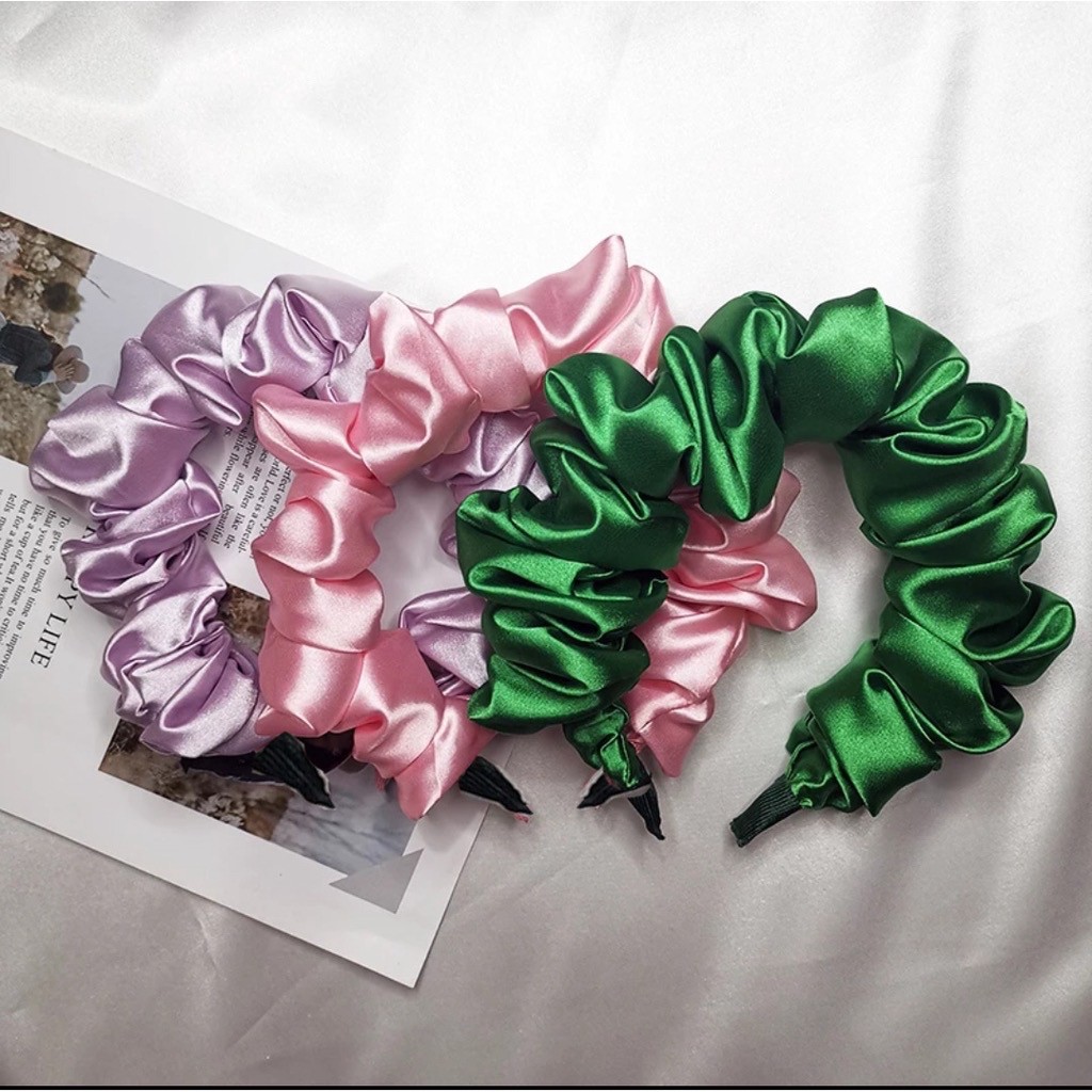 Bando Headband Bandana Korea Motif Kerut Scrunchie Bukan Jepit Jedai Rambut Murah Promo Cod Porogapit Id