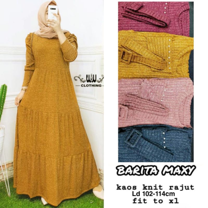 Gamis Kaos Knit Rajut Import ld 110