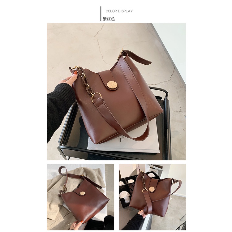 TB-26 tas selempang bahu PU leather retro fashion wanita import korea jepang