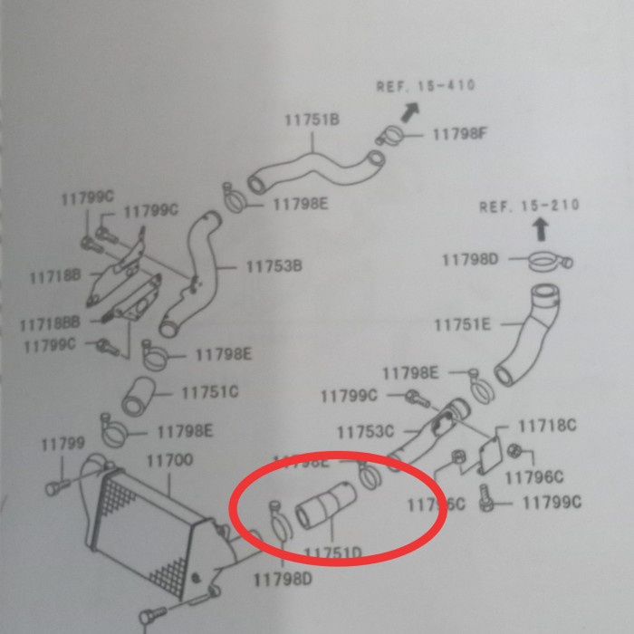 selang intercooler canter inlet pendek