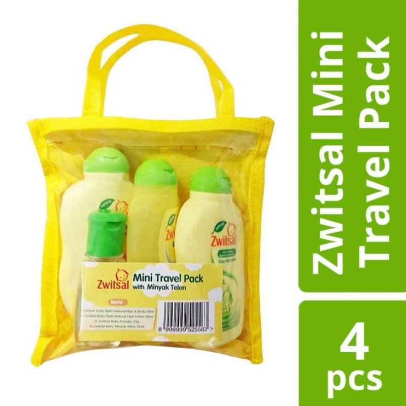 MINI TRAVEL BAG ZWITSAL  4 in 1 switsal bedak sabun 2 in 1 hair lotion minyak telon paket kado gift