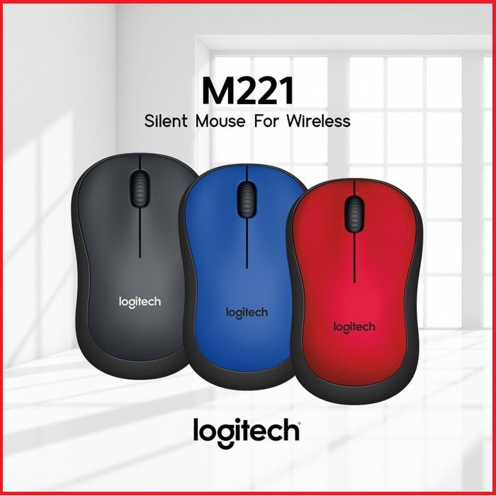 Mouse Wireless Logitech M221 silent with noise reduction technology