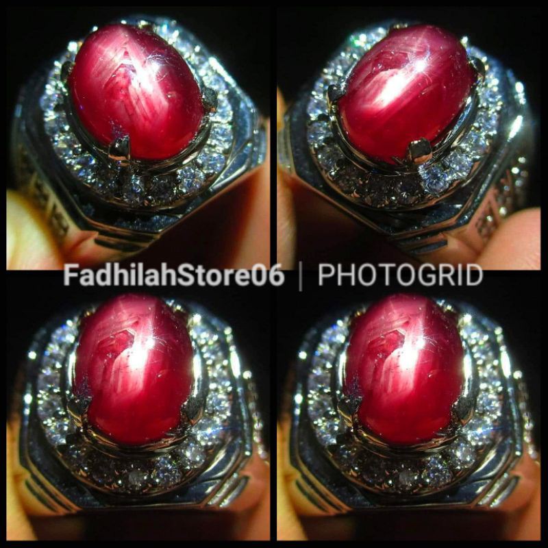 [COD] NATURAL RED STAR RUBY FATKWA BURMA CORUNDUM OVAL CRYSTAL