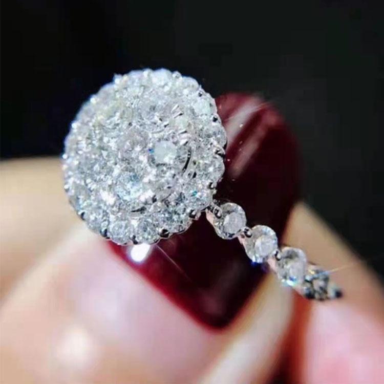 Cincin Berlian Penuh Bahan Stainless Untuk Aksesoris