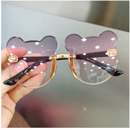 Kacamata Paulson Baby Tide  Anak Fashion Sunglasses COD Perlindungan UV dan perempuan  bayi super imut menanggung  foto-Gradasi Ungu