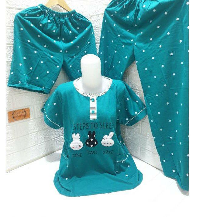 Sangat Nyaman.. BAJU TIDUR WANITA 3 IN 1 BAJU TIDUR WANITA DEWASA BAJU TIDUR KAOS PIYAMA WANITA KAOS