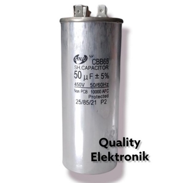 CAPACITOR KAPASITOR 45uf 50uf +5% 450 Volt CBB65 merk SENJU