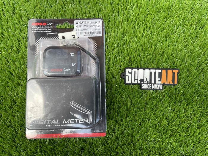 Digital Meter Koso 3 In 1 Voltmeter Tempratur Chager Vespa