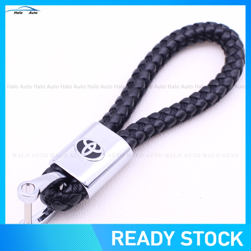 Leather Knitting Metal Car Keychain Keyfob Car Logo Keychain