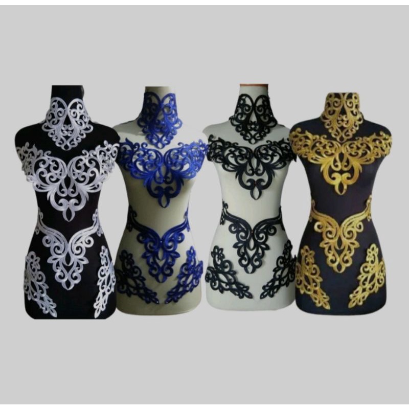 RENDA BORDIR KEBAYA PENGANTIN MOTIF RATU