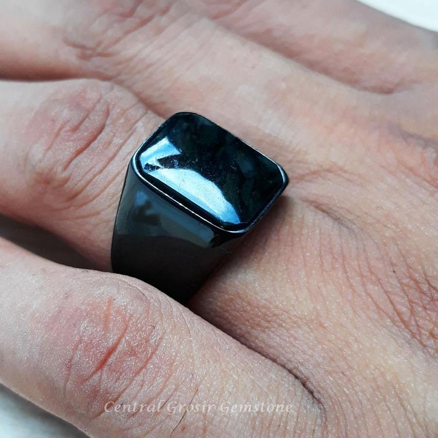 Cincin Keren Batu Natural Black Jade Asli Aceh ..