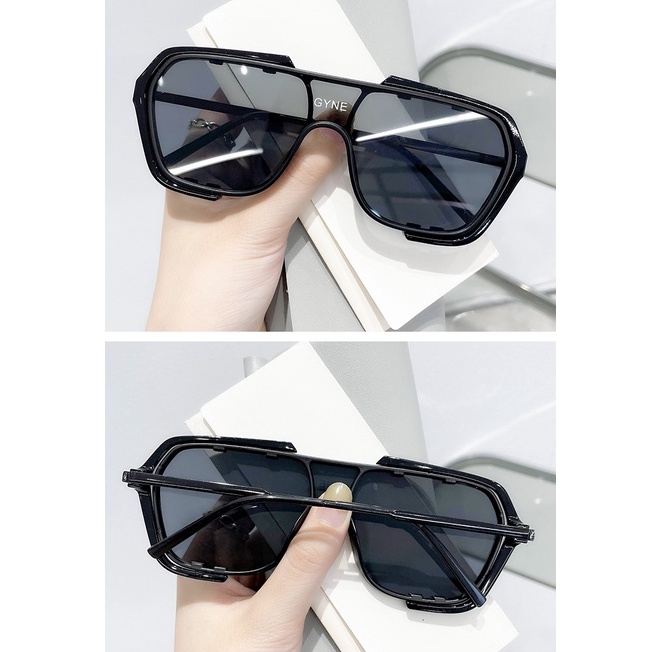Kacamata Hitam Oversized Bentuk Kotak Gaya Retro Untuk Pria Dan Wanita