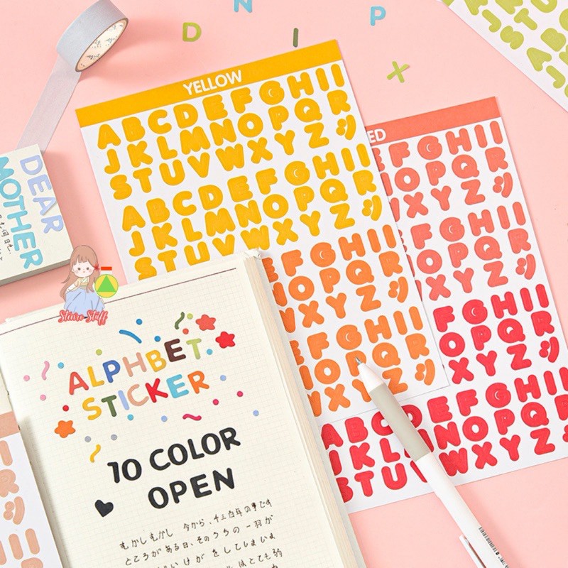 

[stenro] 2PCs Sticker Alfabet DIY Scrapbook Jurnal
