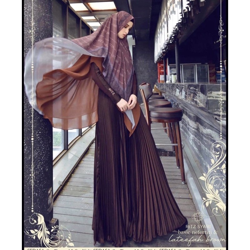 GAMIS SET MAXMARA PLISKET BY RITZ SYARI