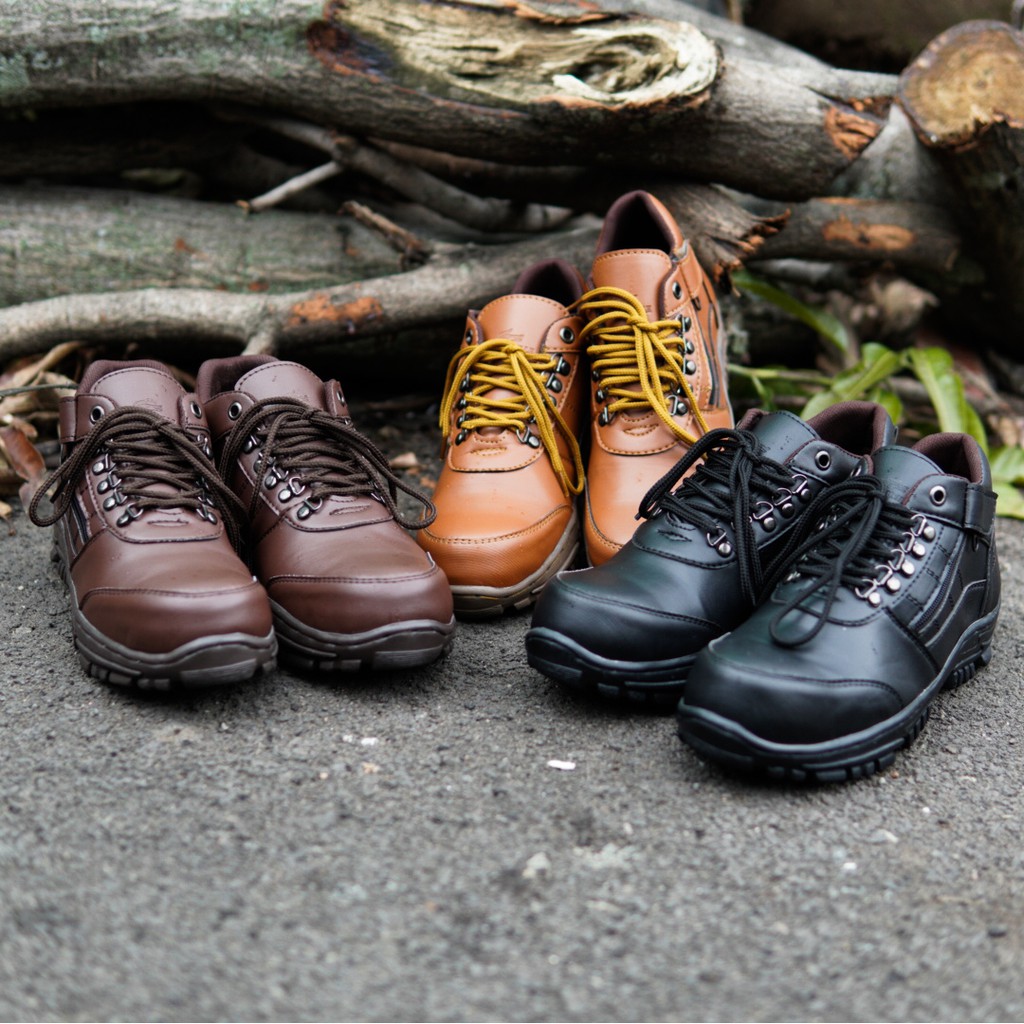 COD !!! SEPATU BOOTS PRIA SAFETY UJUNG BESI PENDEK CROCODILE MORISEY ADVENTURE TRACKING/HIKING